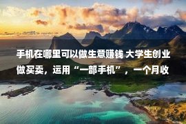 手机在哪里可以做生意赚钱 大学生创业做买卖，运用“一部手机”，一个月收款12万，你也也许