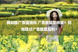 网站做广告赚钱吗 广告联盟怎样做？何如经过广告联盟赢利？