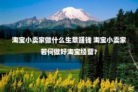 淘宝小卖家做什么生意赚钱 淘宝小卖家若何做好淘宝经营？