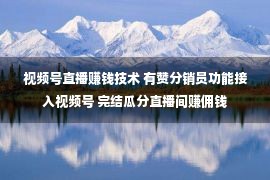 视频号直播赚钱技术 有赞分销员功能接入视频号 完结瓜分直播间赚佣钱