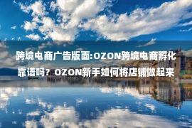 跨境电商广告版面:OZON跨境电商孵化靠谱吗？OZON新手如何将店铺做起来？