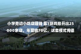 小学旁边小吃店赚钱 靠1块鸡排开出25000家店，年营收70亿，这套模式肯德基都眼红