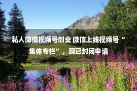 私人微信视频号创业 微信上线视频号“集体专栏”，现已封闭申请