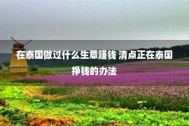 在泰国做过什么生意赚钱 清点正在泰国挣钱的办法