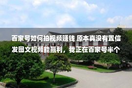 百家号如何拍视频赚钱 原本真没有置信发图文视频能赢利，我正在百家号半个月就有了可不雅收益