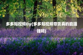 多多短视频Dy(多多短视频带货真的能赚钱吗)