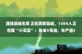 赚钱县城生意 正在西部县城，1500人正在做“小买卖”：每单9毛钱，年产值350万