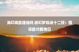 海幻境能赚钱吗 游幻梦指迷十二钗：假设能分解他日