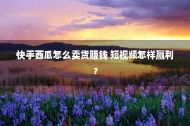 快手西瓜怎么卖货赚钱 短视频怎样赢利？