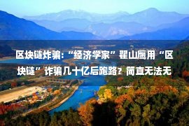 区块链炸骗:“经济学家”翟山鹰用“区块链”诈骗几十亿后跑路？简直无法无天