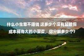 什么小生意不赚钱 这多少个没有起眼但成本稀奇大的小买卖，你分解多少个？