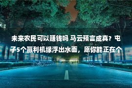 未来农民可以赚钱吗 马云预言成真？屯子5个赢利机缘浮出水面，愿你能正在个中