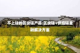 不上链的区块链产品:区块链+供应链金融解决方案