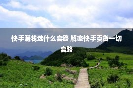 快手赚钱选什么套路 解密快手卖货一切套路