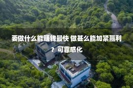 要做什么能赚钱最快 做甚么能加紧赢利？可靠感化