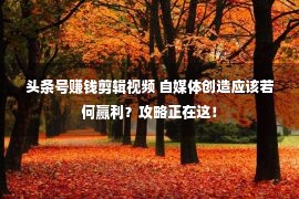 头条号赚钱剪辑视频 自媒体创造应该若何赢利？攻略正在这！