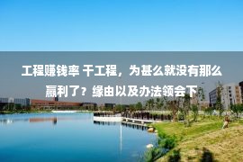 工程赚钱率 干工程，为甚么就没有那么赢利了？缘由以及办法领会下