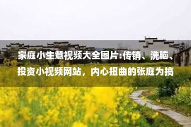 家庭小生意视频大全图片:传销、洗脑、投资小视频网站，内心扭曲的张庭为搞钱干了什么？