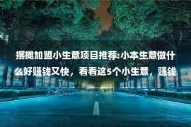 摆摊加盟小生意项目推荐:小本生意做什么好赚钱又快，看看这5个小生意，赚钱快！