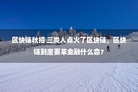 区块链秋招 三类人点火了区块链，区块链到底要革金融什么命？