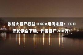 欧易大客户权益 OKEx走向末路：CEO杰伦亲自下场，诈骗客户700万！