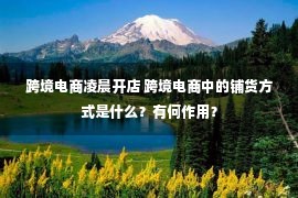 跨境电商凌晨开店 跨境电商中的铺货方式是什么？有何作用？