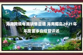 海南跨境电商销售渠道 海南椰岛2021年年度董事会经营评述