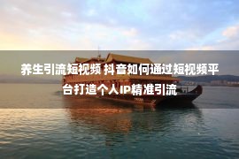 养生引流短视频 抖音如何通过短视频平台打造个人IP精准引流