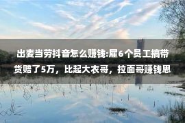 出麦当劳抖音怎么赚钱:雇6个员工搞带货赔了5万，比起大衣哥，拉面哥赚钱思路还是嫩了点