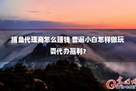 捕鱼代理商怎么赚钱 普遍小白怎样做玩耍代办赢利？