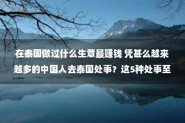 在泰国做过什么生意最赚钱 凭甚么越来越多的中国人去泰国处事？这5种处事至多，繁华怎样样