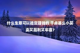 什么生意可以稳定赚钱的 干点甚么小买卖又赢利又牢靠？