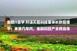 金融it自学 对话天阳科技董事长欧阳建平：未来几年内，金融科技产业将会走向聚合丨新金融