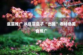 韭菜推广 从韭菜盒子“出圈”看特色美食推广