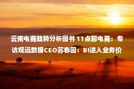 云南电商趋势分析图书 11点聊电商：专访观远数据CEO苏春园：BI进入业务价值新时代