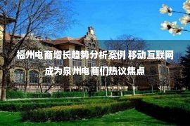 福州电商增长趋势分析案例 移动互联网成为泉州电商们热议焦点