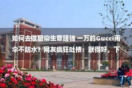 如何去做窗帘生意赚钱 一万的Gucci雨伞不防水？网友疯狂吐槽：联得好，下次别联了哈