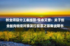 创业项目分工表格图:恒泰艾普：关于创业板向特定对象发行股票之募集说明书（申报稿）