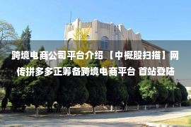 跨境电商公司平台介绍 【中概股扫描】网传拼多多正筹备跨境电商平台 首站登陆美国