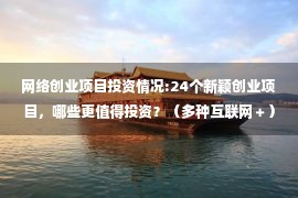 网络创业项目投资情况:24个新颖创业项目，哪些更值得投资？（多种互联网＋）