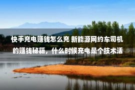 快手充电赚钱怎么充 新能源网约车司机的赚钱秘籍，什么时候充电是个技术活！