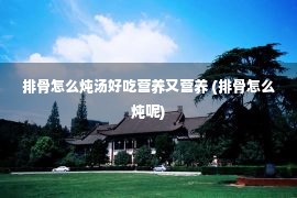 排骨怎么炖汤好吃营养又营养 (排骨怎么炖呢)