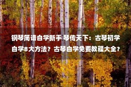 钢琴简谱自学新手 琴传天下：古琴初学自学8大方法？古琴自学免费教程大全？