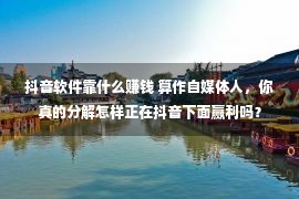 抖音软件靠什么赚钱 算作自媒体人，你真的分解怎样正在抖音下面赢利吗？