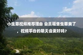 小生意视频推荐理由 会员租售生意黄了，视频平台的明天会更好吗？