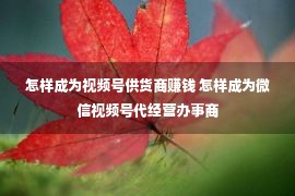 怎样成为视频号供货商赚钱 怎样成为微信视频号代经营办事商