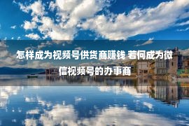 怎样成为视频号供货商赚钱 若何成为微信视频号的办事商