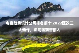 电商趋势设计公司排名前十 2022医改三大动作，影响医药营销人