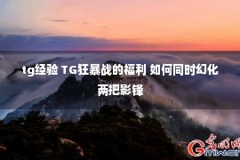 tg经验 TG狂暴战的福利 如何同时幻化两把影锋