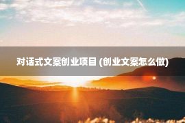 对话式文案创业项目 (创业文案怎么做)